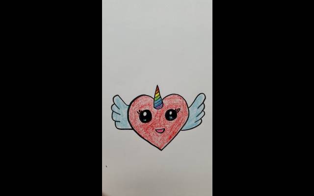 Unicorn Heart With wings - Kawaii Style