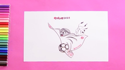 How to draw La'eeb (2022 FIFA World Cup Qatar Mascot)