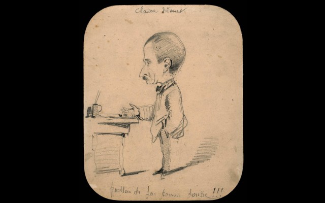 Caricature of a Man Standing by Desk (1855)
