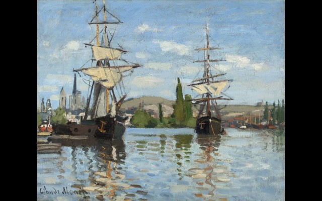 Ships Riding on the Seine at Rouen (1872-1873)