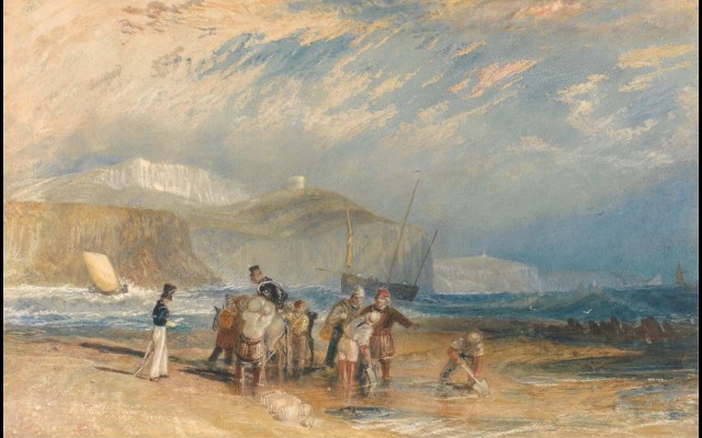 Folkestone Harbour and Coast to Dover (ca. 1829)