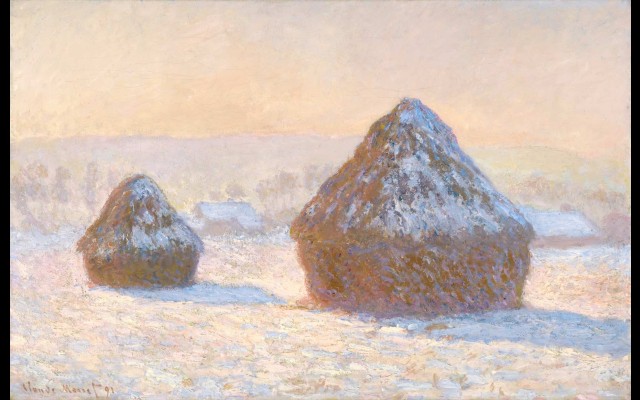 Wheatstacks, Snow Effect, Morning (1891)