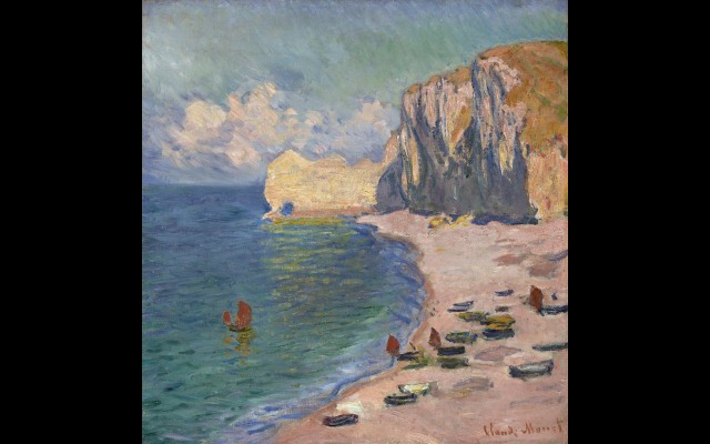 Étretat, The Beach and the Falaise d’Amont (1885)