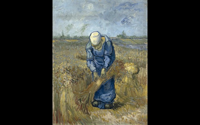 Peasant Woman Binding Sheaves (After Millet)