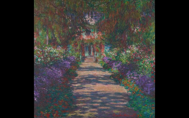 Eine Allee in Monets Garten in Giverny (1902)