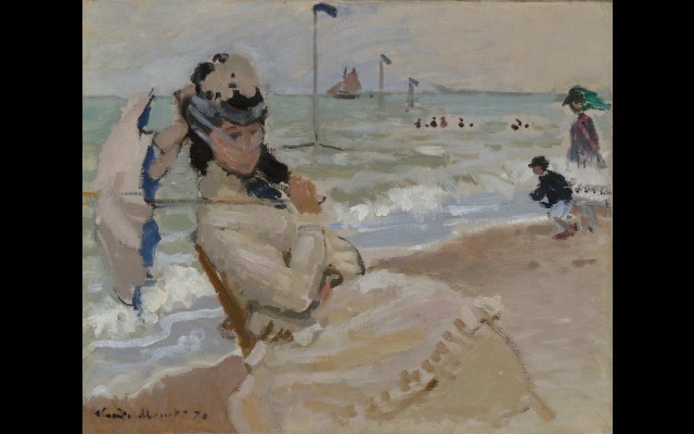 Camille on the Beach in Trouville (1870)