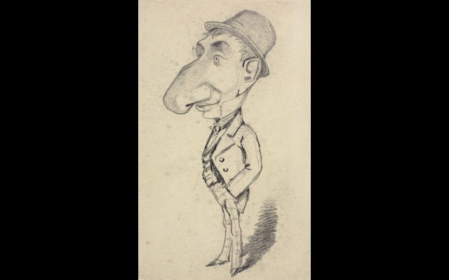 Caricature of a Man with a Large Nose (1855)