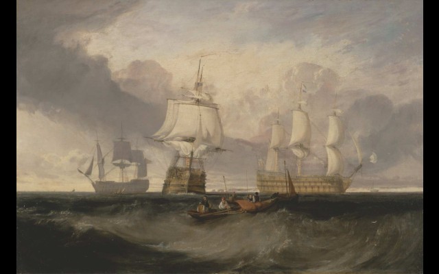 The Victory Returning from Trafalgar, in Three Positions (ca. 1806)