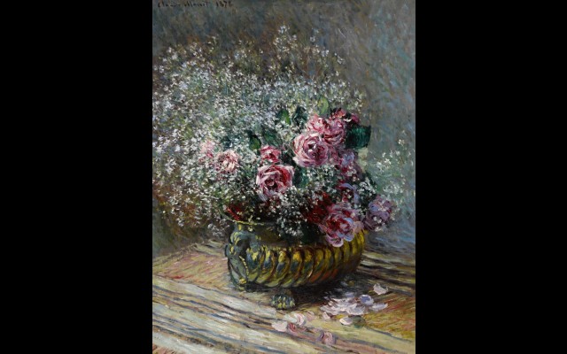 Fleurs dans un pot (Roses et brouillard) (1878)