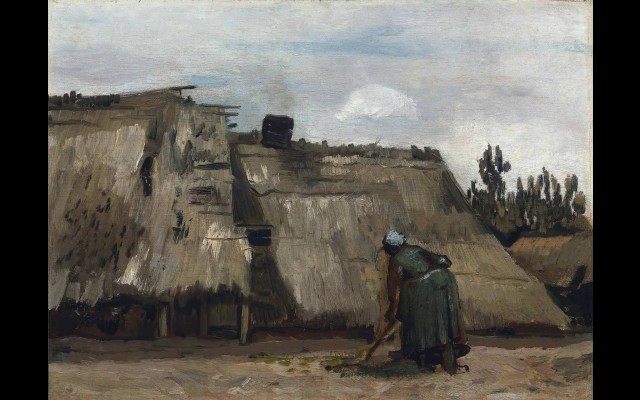 A Peasant Woman Digging in Front of Her Cottage (c. 1885)