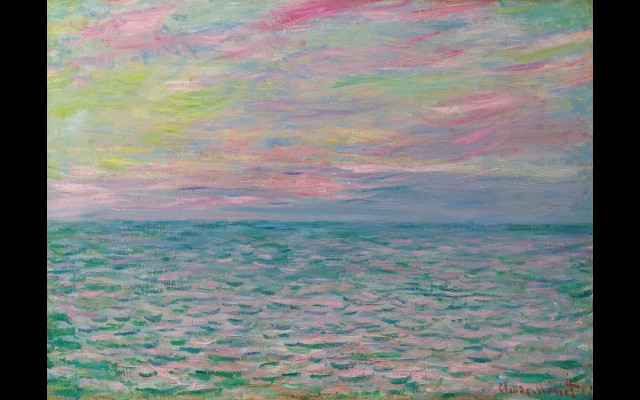 Coucher De Soleil À Pourville, Pleine Mer (1882)