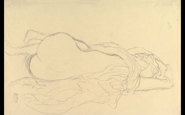 Reclining Nude with Drapery, Back View (1917–1918)
