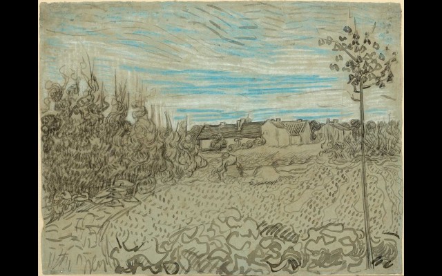 Cottages with a Woman Working in the Middle Ground (1890)