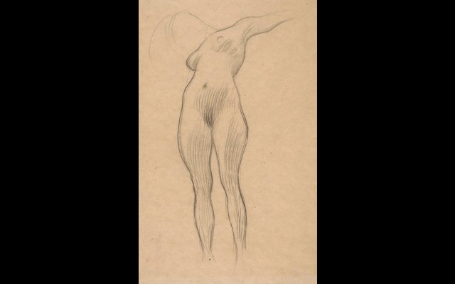 Floating Woman with Outstretched Arm (Study for ‘Medicine’) (1900-1901)