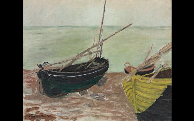 Étude de bateaux sur la plage d’Étretat (1885)