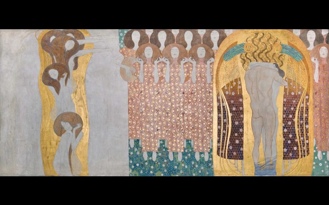 Beethovenfries; ‘Die Künste’, ‘Paradieschor’ und ‘Umarmung’ (Tafel 8, rechte Langwand) (1901)