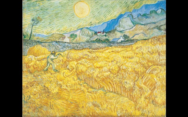 Wheat Field Behind Saint-Paul Hospital with a Reaper (1889)
