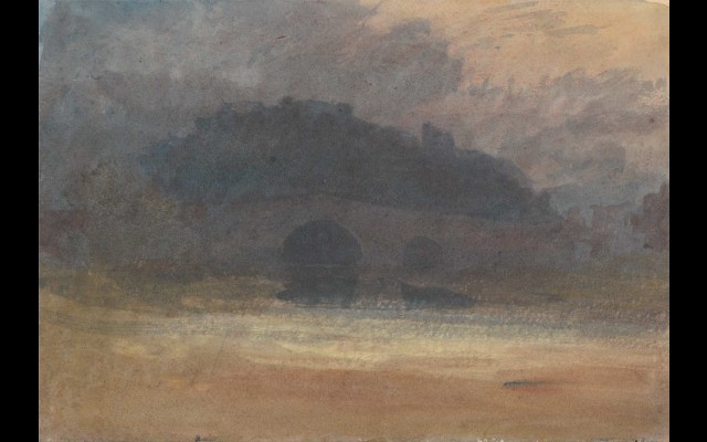 Evening Landscape with Castle and Bridge in Yorkshire (between 1798 and 1799)