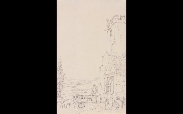 South Porch and Tower of an Unidentified Church (between 1790 and 1795)