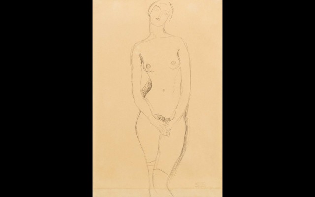 Standing female nude seen from the front