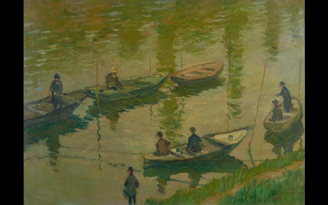 Angler auf der Seine bei Poissy Fischer an der Seine bei Poissy (1882)