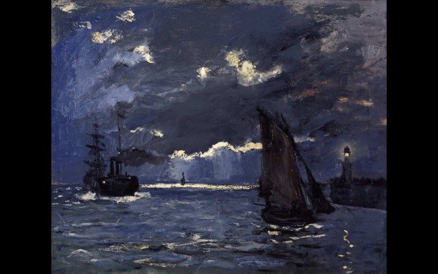 A Seascape, Shipping by Moonlight (1864)