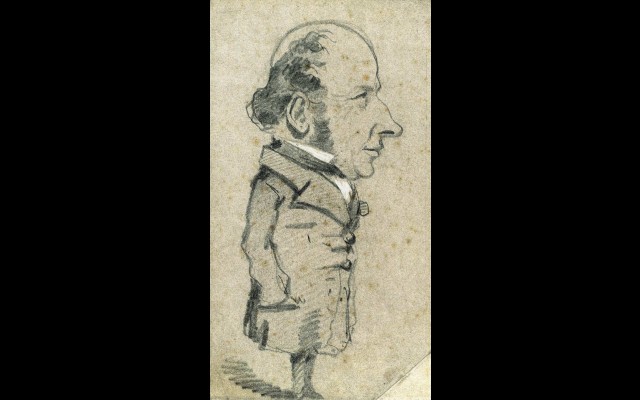Caricature of Eugène Marcel (1855)