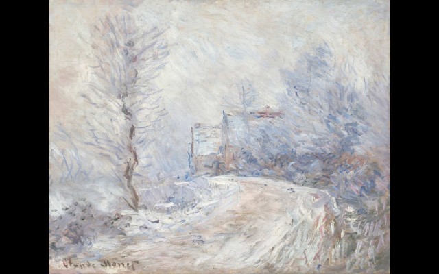 L’entrée de Giverny sous la neige (1885)